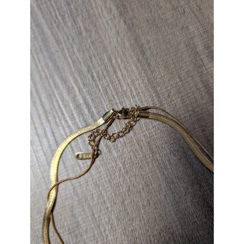 NEW Love Aero Layered Pearl "J" Necklace Waterproof Tarnish Free Gold Plated 90$ - Picture 6 of 6